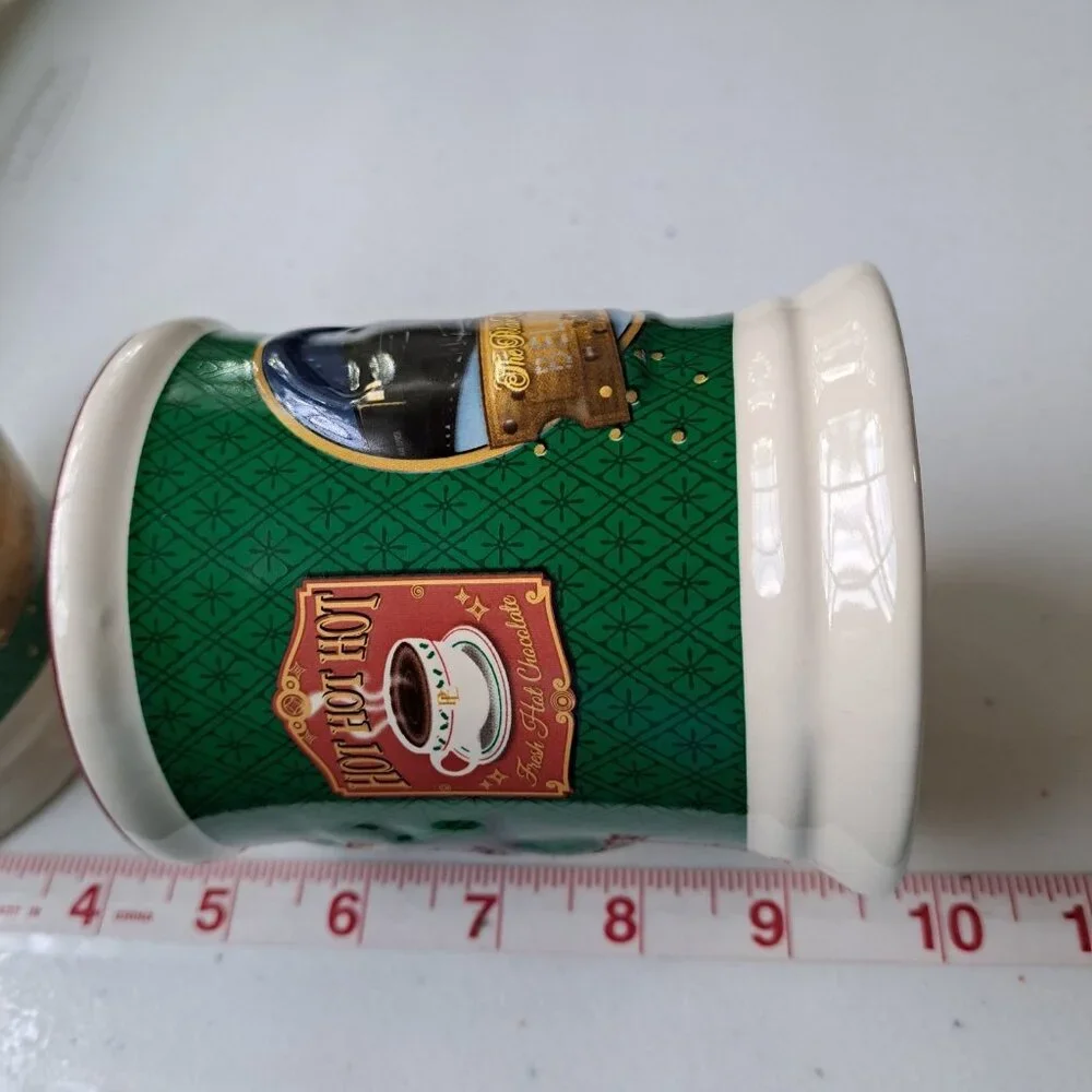 Set of 2 Polar Express Hot Chocolate Mugs Christmas Train Decor Bell Still Rings
